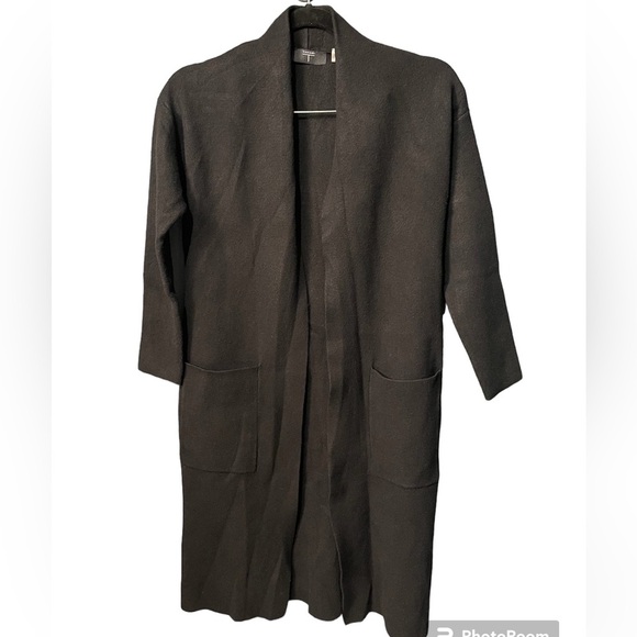 Tahari Black Longline Thick Smooth Cardigan M Women’s - Picture 1 of 6